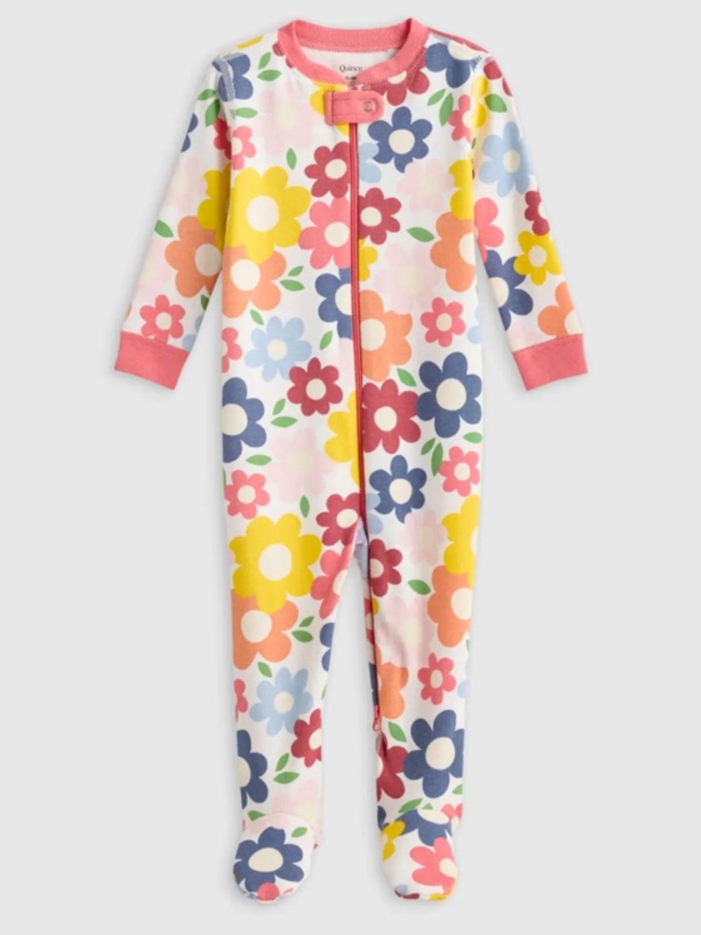 Quince Kids Floral Footed Pajamas